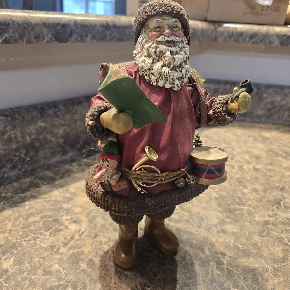 Vintage Paper Mache Santa Claus Father Christmas Toy Maker Figure Taiwan‎ 90's